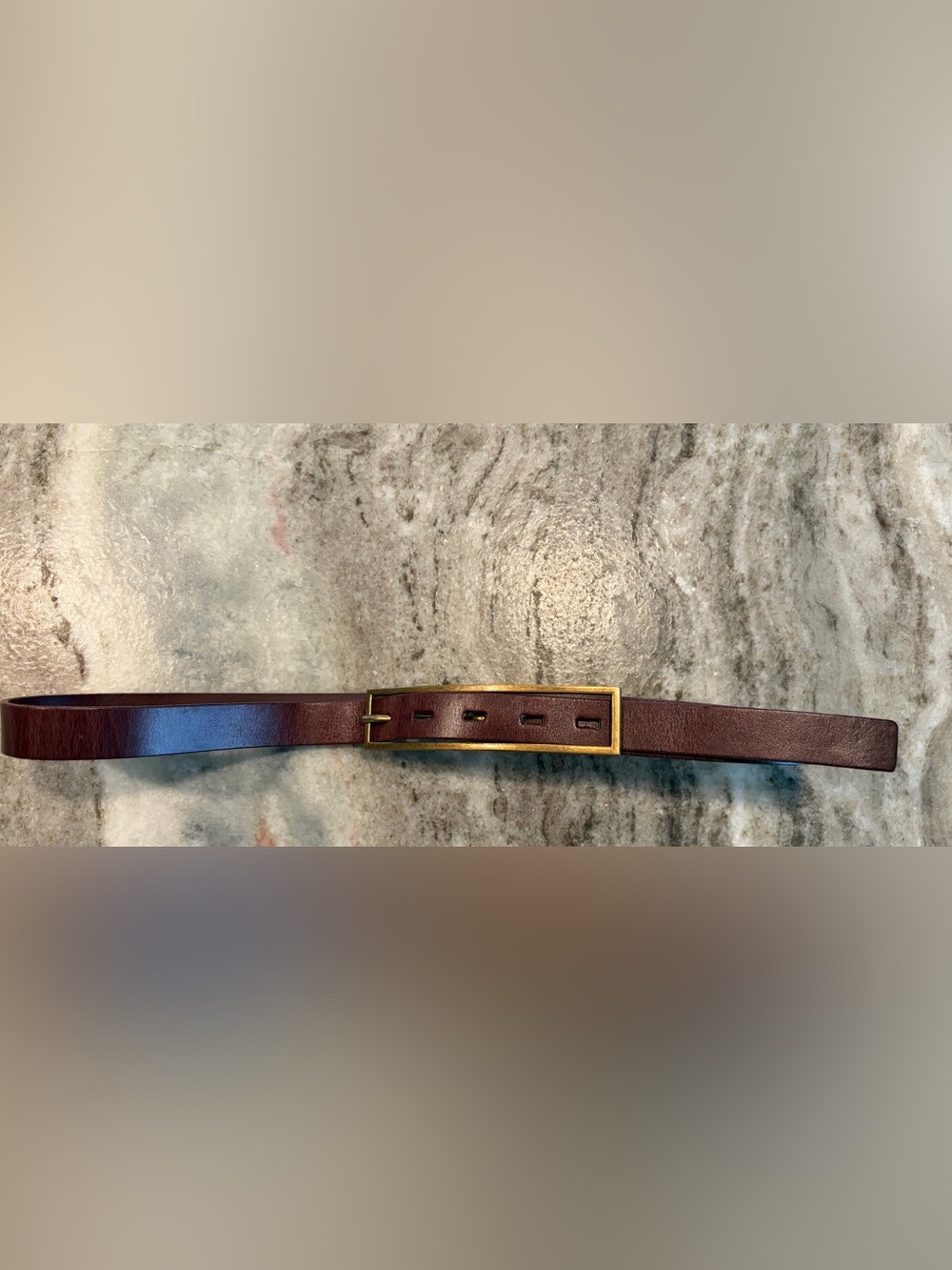 New! Hobo International Brown Leather Belt With Brass Buckle L. Woman’s Size M